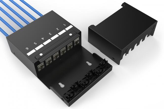 DIGITUS Konsolidierungspunkt-Box, 6 Ports Keystone-Module