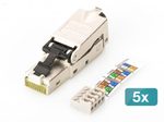 DIGITUS CAT 6A Feldstecker, STP mit Staubschutzkappe, Knickschutz - 5 Stk.