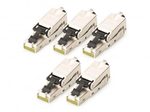 DIGITUS CAT 6A Feldstecker, STP mit Staubschutzkappe, Knickschutz - 5 Stk.