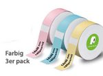 OLYMPIA Etikettenrolle für Etikettendrucker pink, blau, gelb 14 mm x 40 mm