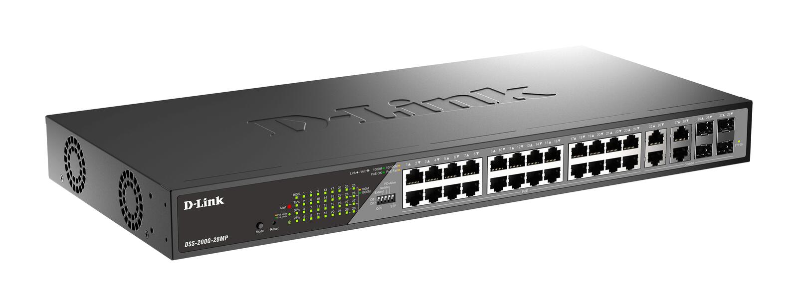 D-Link DSS-200G-28MP/E, 28-Port Desktop Gigabit PoE Surveillance Switch