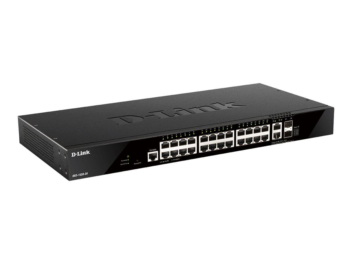 D-Link DGS-1520-28/E, 28-Port Smart Managed Gigabit Stack Switch 4x 10G