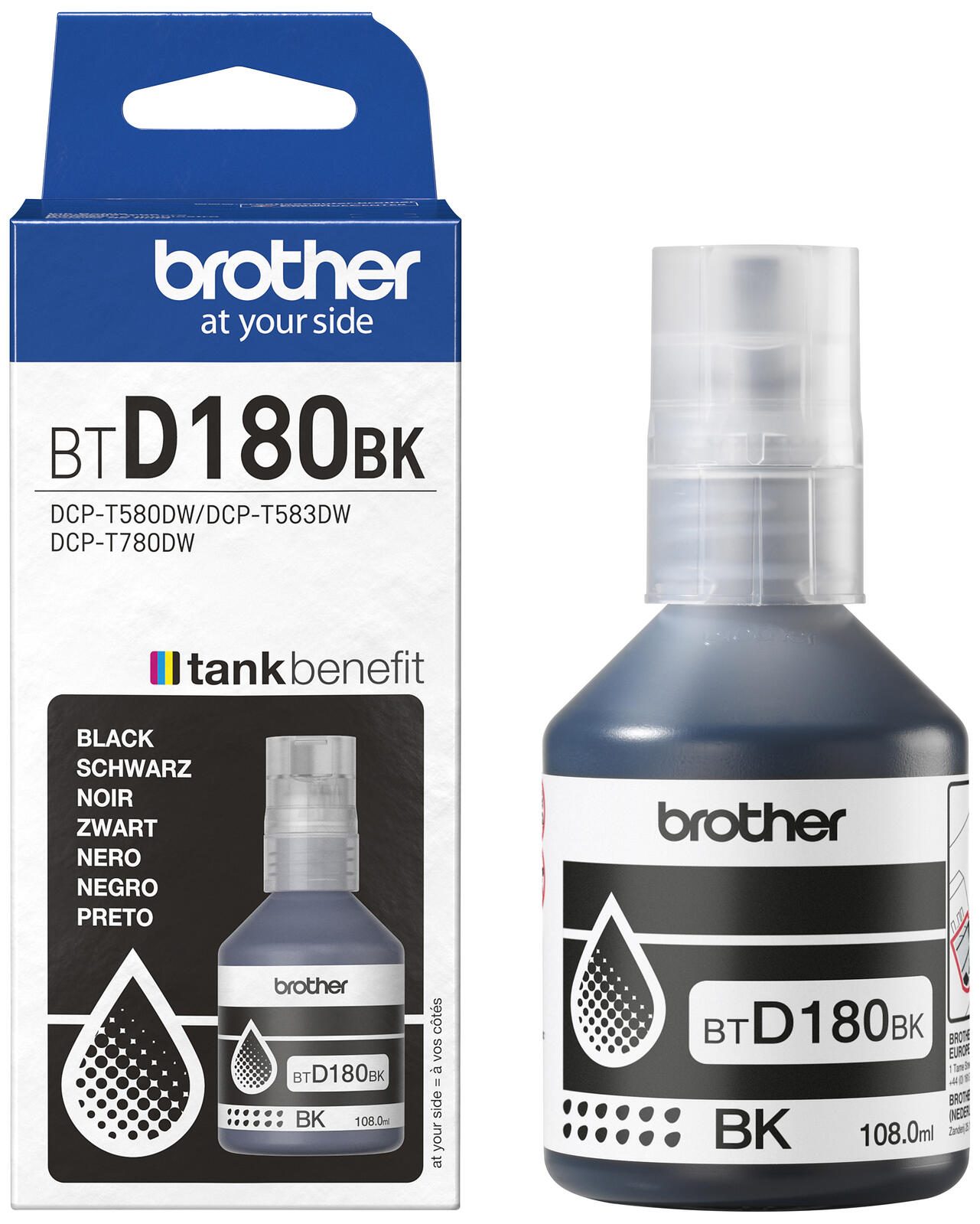 Brother Original BTD180BK Nachfülltinte Schwarz