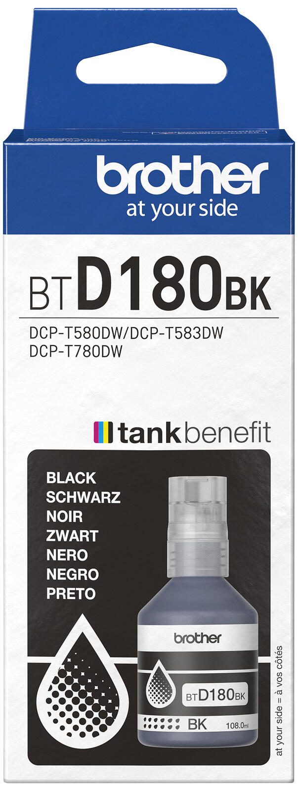 Brother Original BTD180BK Nachfülltinte Schwarz