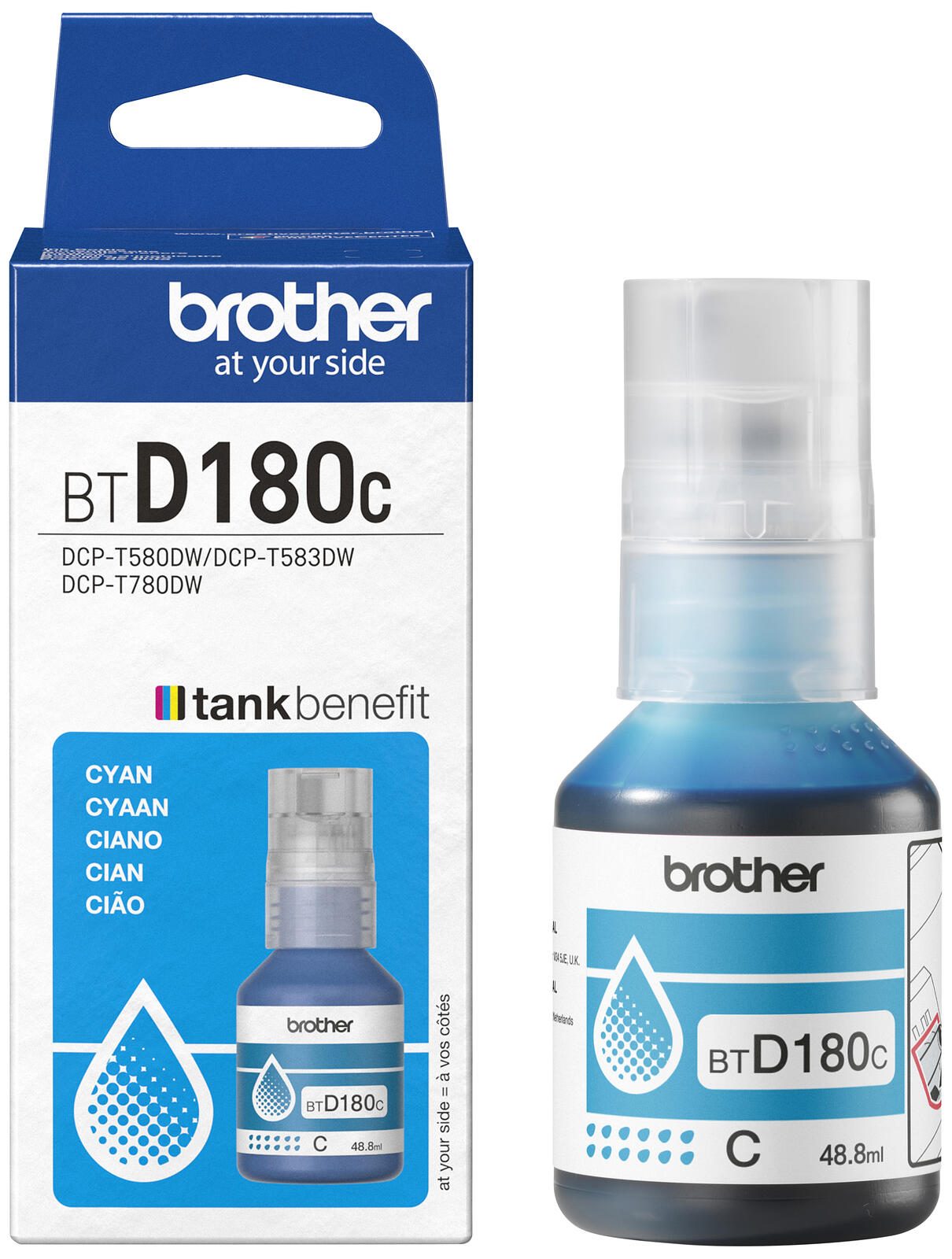 Brother Original BTD180C Nachfülltinte Cyan