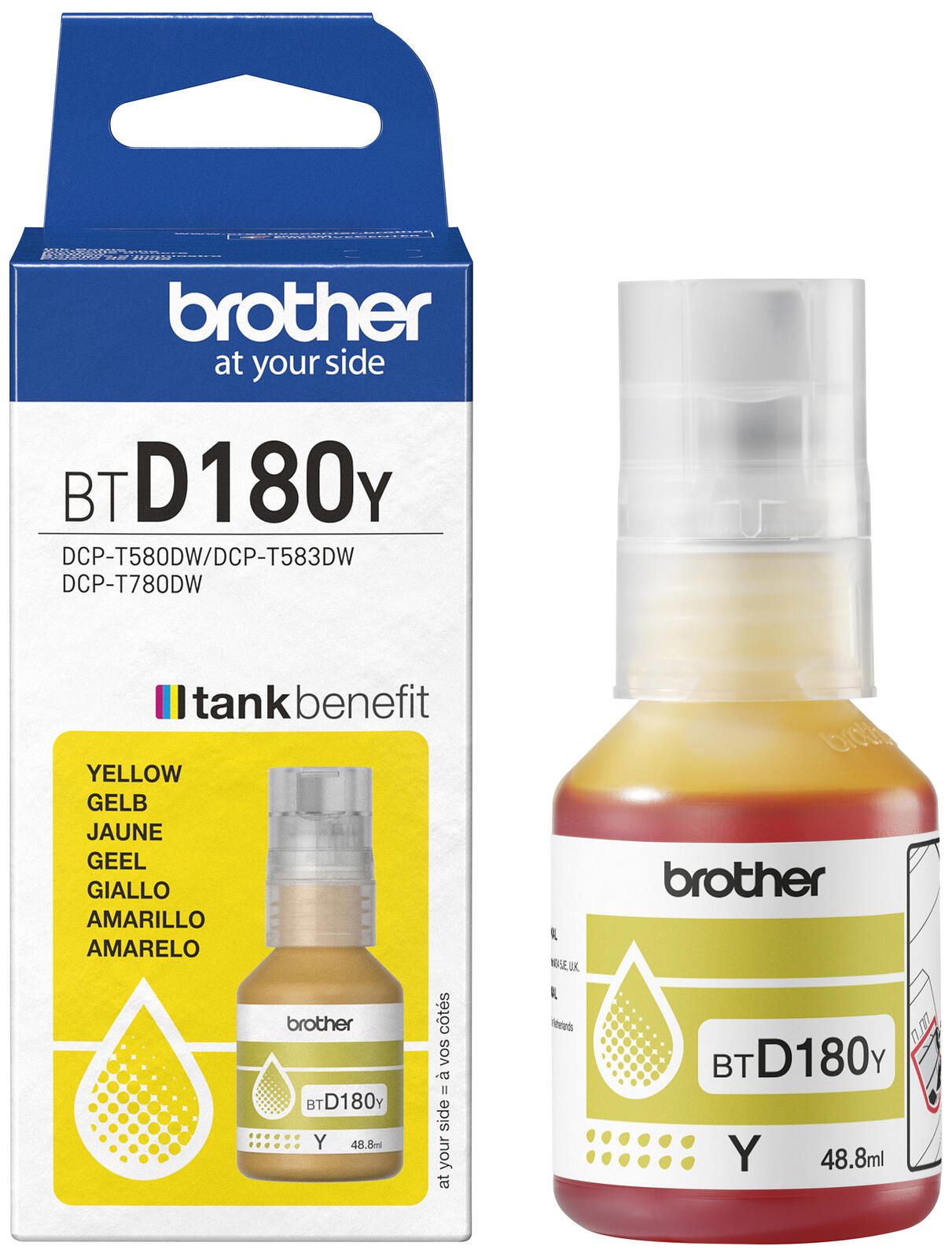 Brother Original BTD180Y Nachfülltinte Gelb