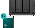 Synology DiskStation DS1525+ 5 Einschübe NAS-Server Leergehäuse (DS1525+) + 2x Synology Plus 3.5" SATA 6Gb/s Festplatte 16 TB