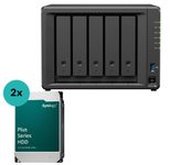 Synology DiskStation DS1525+ 5 Einschübe NAS-Server Leergehäuse (DS1525+) + 2x Synology Plus 3.5" SATA 6Gb/s Festplatte 16 TB