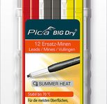 Pica Big Dry Sommer Ersatzminen für Tieflochmarker-Bleistift 2.0 mm 4x graphite, 4x gelb, 4x rot