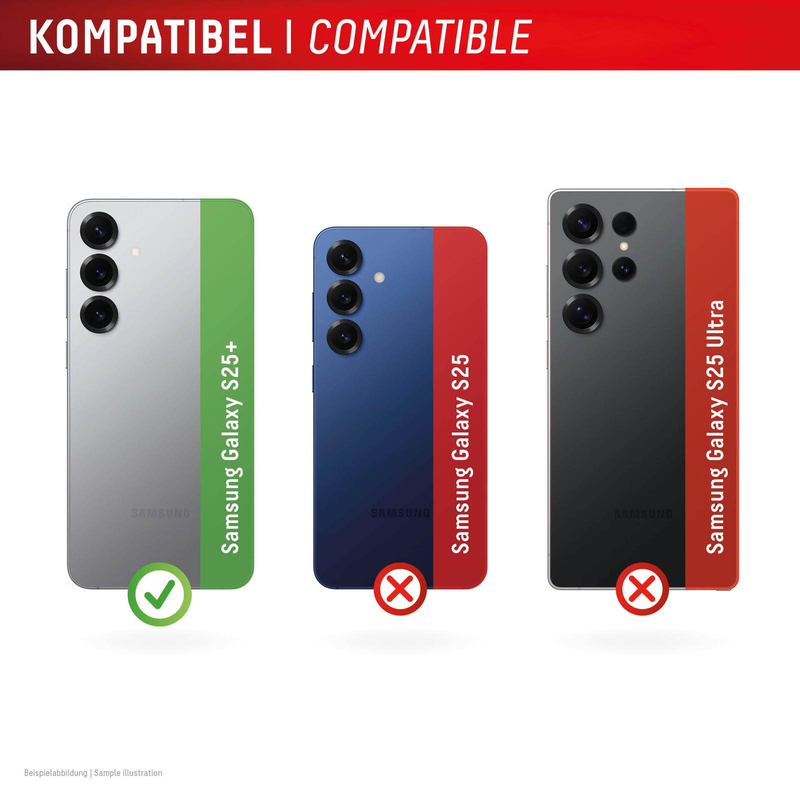 DISPLEX Full Cover Camera Lens Glass, Samsung Galaxy S25+ (2 Stück)