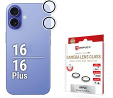 DISPLEX Premium Camera Lens Glass, iPhone 16/16 Plus Einzelringe