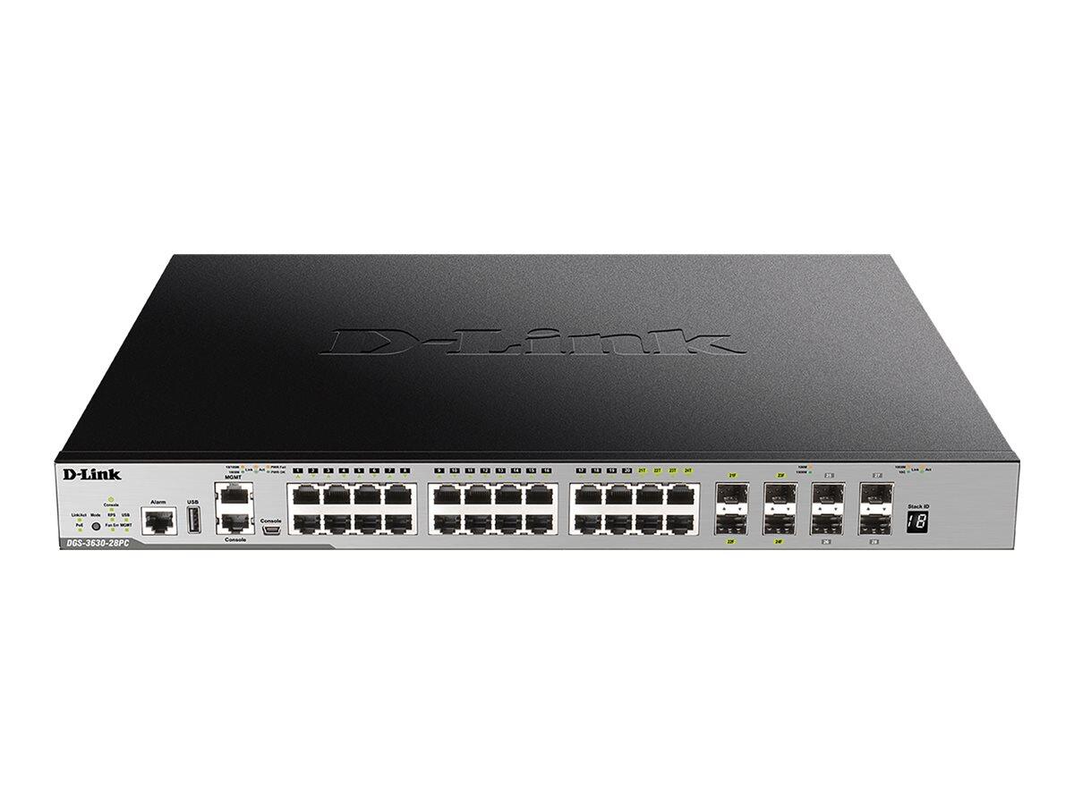 D-Link DGS-3630-28PC/SI/E, 28-Port Layer 3 Gigabit PoE Stack Switch (SI)