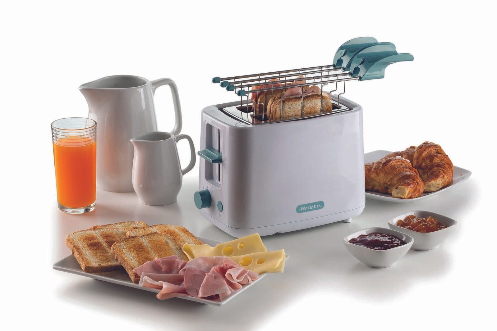 Ariete Breakfast 2-Schlitz-Toaster mit Edelstahlzangen - weiß