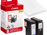 Canon Original PG-585 / CL-586 schwarz, color Druckerpatronen + Fotopapier, 2er-Set
