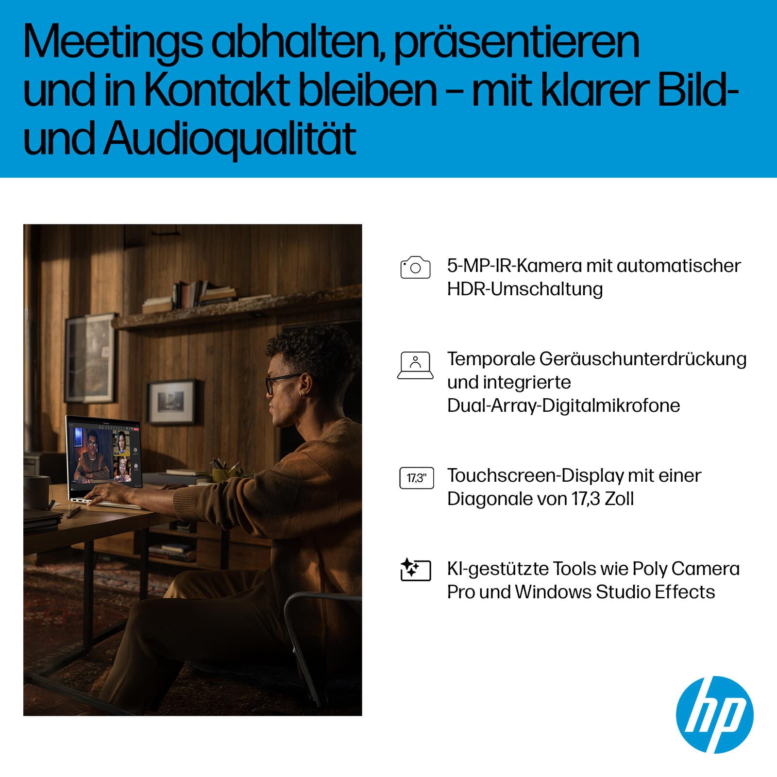 HP OmniBook 7 17-dc0075ng Intel® Core™ Ultra 7 258V Next Gen AI Notebook 43,9 cm (17,3")