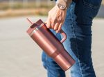 Milu Edelstahl-Tumbler-Set (3-tlg.) mit Trinkhalm - 1200 ml  - rosegold