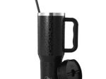 Milu Edelstahl-Tumbler-Set (3-tlg.) mit Trinkhalm - 1200 ml  - Leoparden-Print
