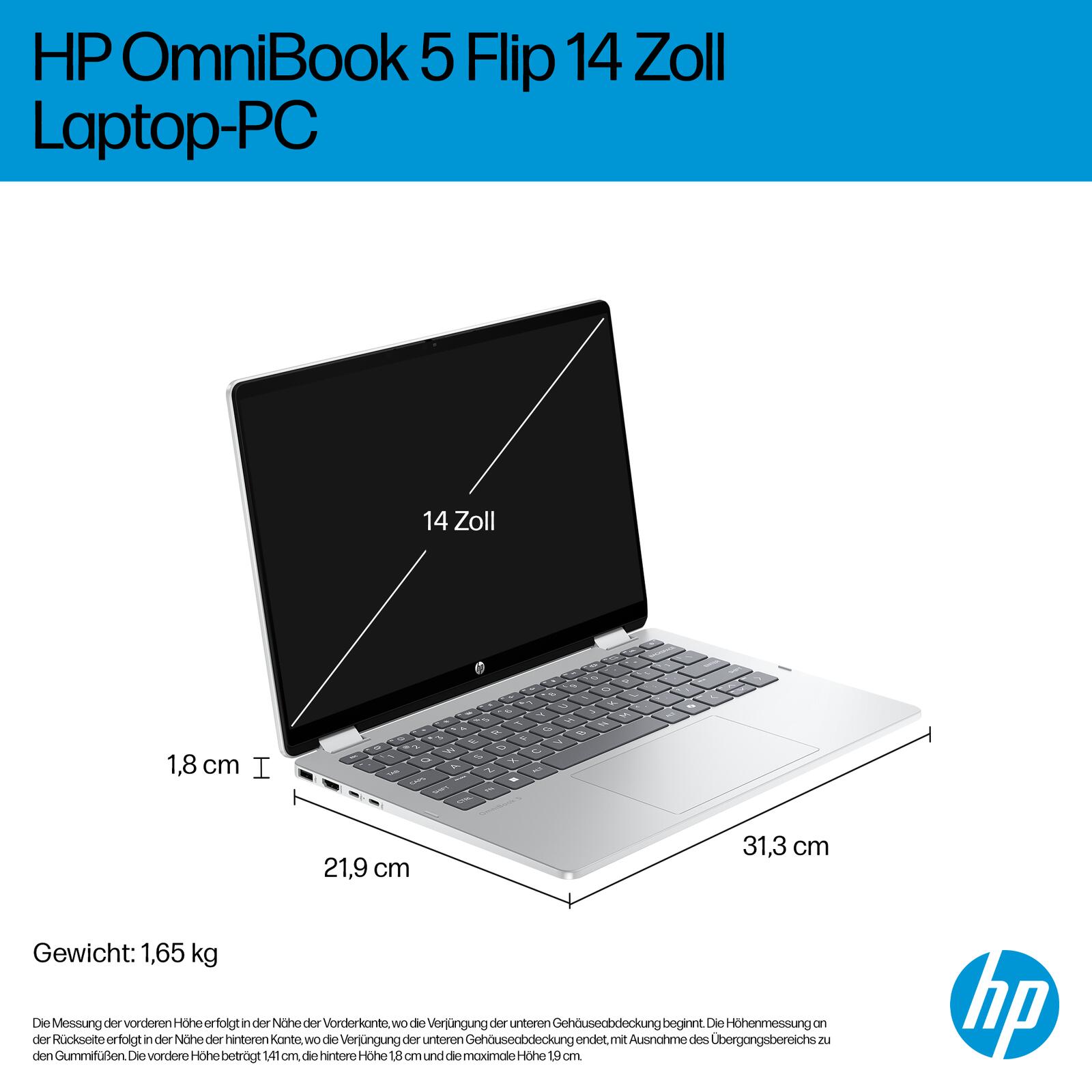 HP OmniBook 5 Flip 14-fp0077ng Intel® Core™ 7 150U Notebook 35,6 cm (14")
