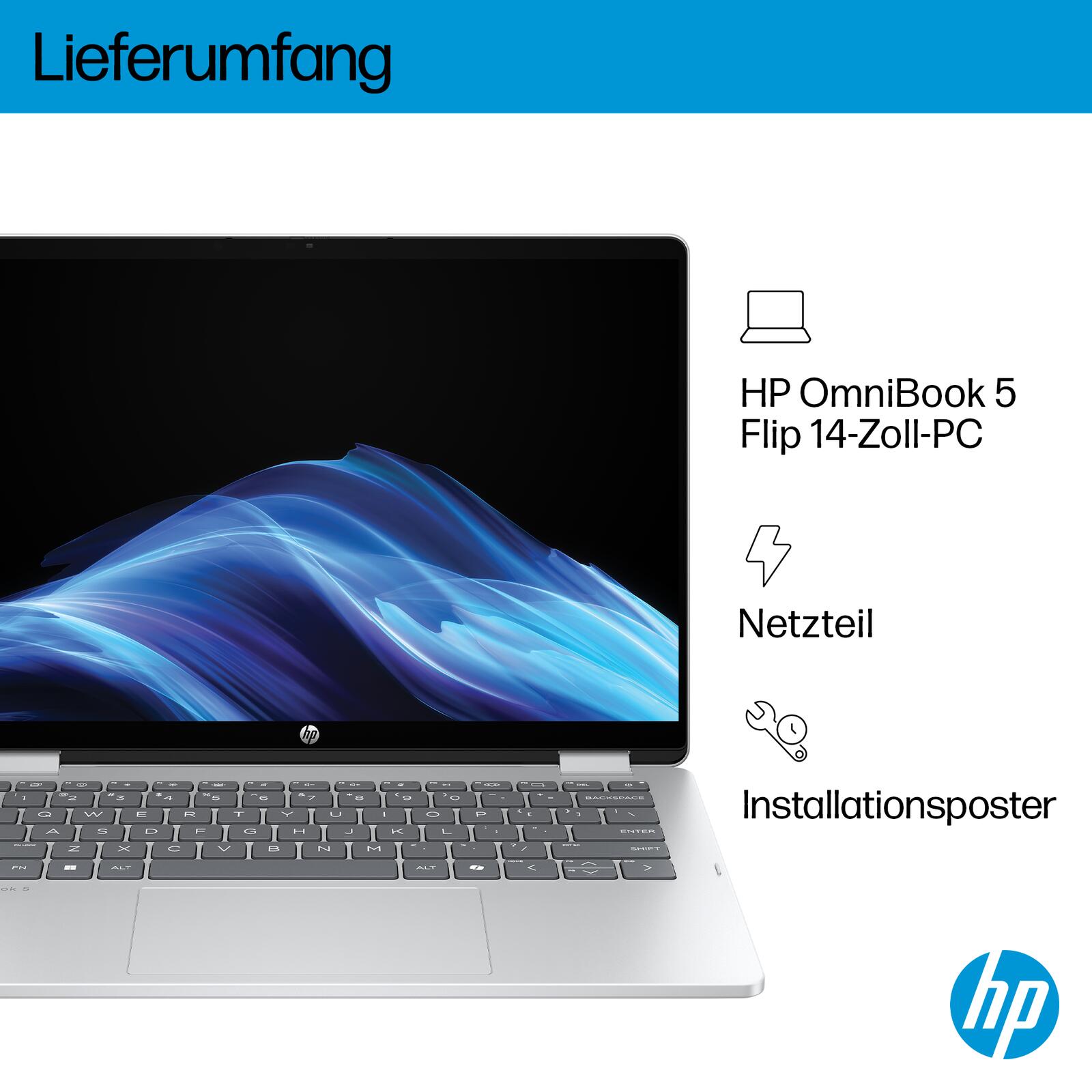 HP OmniBook 5 Flip 14-fp0077ng Intel® Core™ 7 150U Notebook 35,6 cm (14")