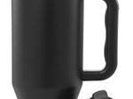 Milu Edelstahl-Tumbler-Set (3-tlg.) mit Trinkhalm - 1200 ml - schwarz