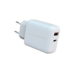 LC Power 45W USB-C, USB-A GaN-Ladegerät, weiß