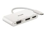 D-Link DUB-V310, 3-In-1 USB-C Video Adapter mit HDMI, DisplayPort & VGA