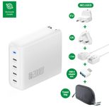 4smarts Ladegerät GaN Flex Pro 200W 4 USB-C mit Kabel 1,5m, Travel Edition, weiß