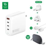 4smarts Ladegerät GaN Flex Pro 100W 3 USB-C+1 USB-A, weiß, Travel Edition
