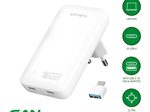 4smarts Netzladegerät FlatPlug Slim Dual 65W GaN 2C, weiß