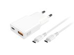 4smarts Netzladegerät PDPlug Slim Duos 20W GaN 1C+1A  und USB-C Kabel 1,5m, weiß