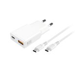 4smarts Netzladegerät PDPlug Slim Duos 20W GaN 1C+1A  und USB-C Kabel 1,5m, weiß