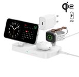 4smarts Qi2 Ladestation Trident mit Charger für Apple Watch, Kabel 1,5m, weiß