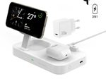4smarts Qi2 Ladestation Trident mit Kabel 1,5m, weiß
