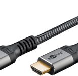 goobay HDMI 2.1 HDMI-Kabel 5,0 m grau, schwarz, 1 St.