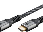 goobay HDMI 2.1 HDMI-Kabel 2,0 m grau, schwarz, 1 St.