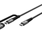 goobay USB 2.0 C/USB 2.0 C, 2.0 A USB-Kabel 1,0 m grau, schwarz, 1 St.