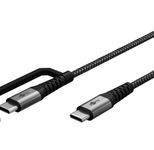 goobay USB 2.0 C/USB 2.0 C, 2.0 A USB-Kabel 1,0 m grau, schwarz, 1 St.