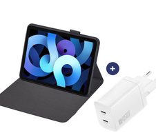 4smarts Schutzhülle DailyBiz für Apple iPad 11" (A16, 2025) / iPad 10,9" (10. Gen) schwarz & Ladegerät PDPlug Dual 45W GaN 2C