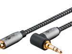 goobay 3,5 mm Klinke Klinkenkabel 1,0 m silber, schwarz, 1 St.