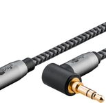 goobay 3,5 mm Klinke Klinkenkabel 1,0 m silber, schwarz, 1 St.