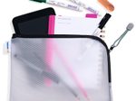 HERMA Reißverschlussbeutel transparent/schwarz
