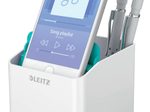 LEITZ Stiftehalter WOW Duo Colour, perlweiß/eisblau