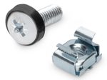 Digitus M6 Installationsschrauben-Set, 50 Stück 50x silberne Schrauben, Muttern u. Scheiben