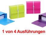 M&M Karteikasten DIN A8 grün, rot, blau, violett mit Deckel