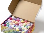 folia Pompons farbsortiert Jumbo Pastell Ø 1,5 - 4,0 cm, 900 St.
