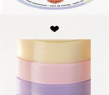 folia Geschenkband PASTELL satiniert pink, orange, gelb, grün, blau 10,0 mm x 4,0 m