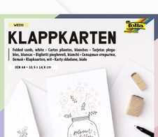 folia Klappkarten, 5 Karten, weiß