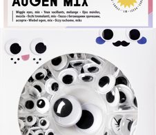folia Wackelaugen weiß BIG BOX MIX Ø 5,0 - 20,0 mm, 200 St.