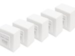 Digitus CAT 6 Anschlussdose, geschirmt, 2x RJ45 8P8C, LSA, Reinweiß, Aufputz, Set= 5 Stk.
