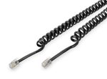 Digitus UAE Anschlusskabel, RJ10 St/St, 2.0m, CU, 4x7x0,12mm, flach, helic, sw